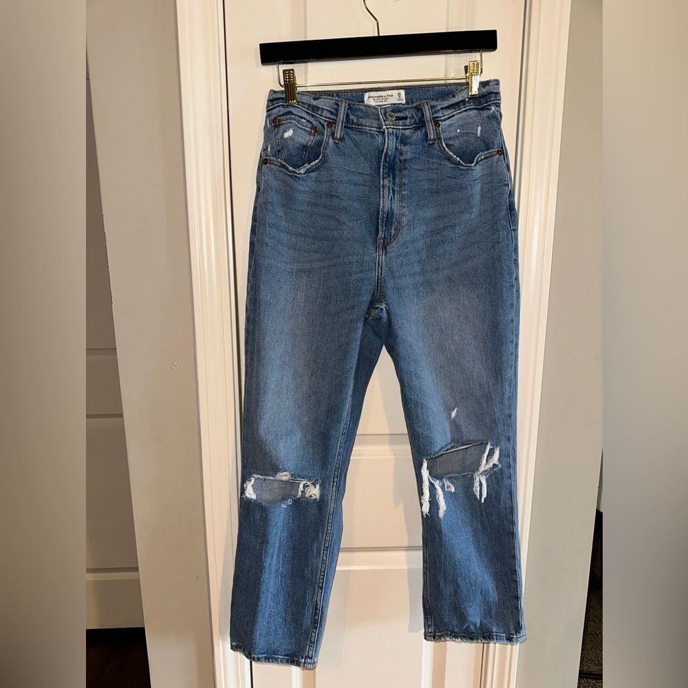 Abecrombie and fitch ankle straight high rise curve love jeans